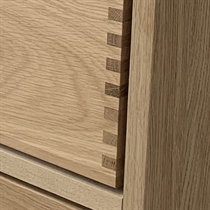180 cm Naturolieret Just Wood badmøbel med 6 skuffer og Solid Surface bordplade