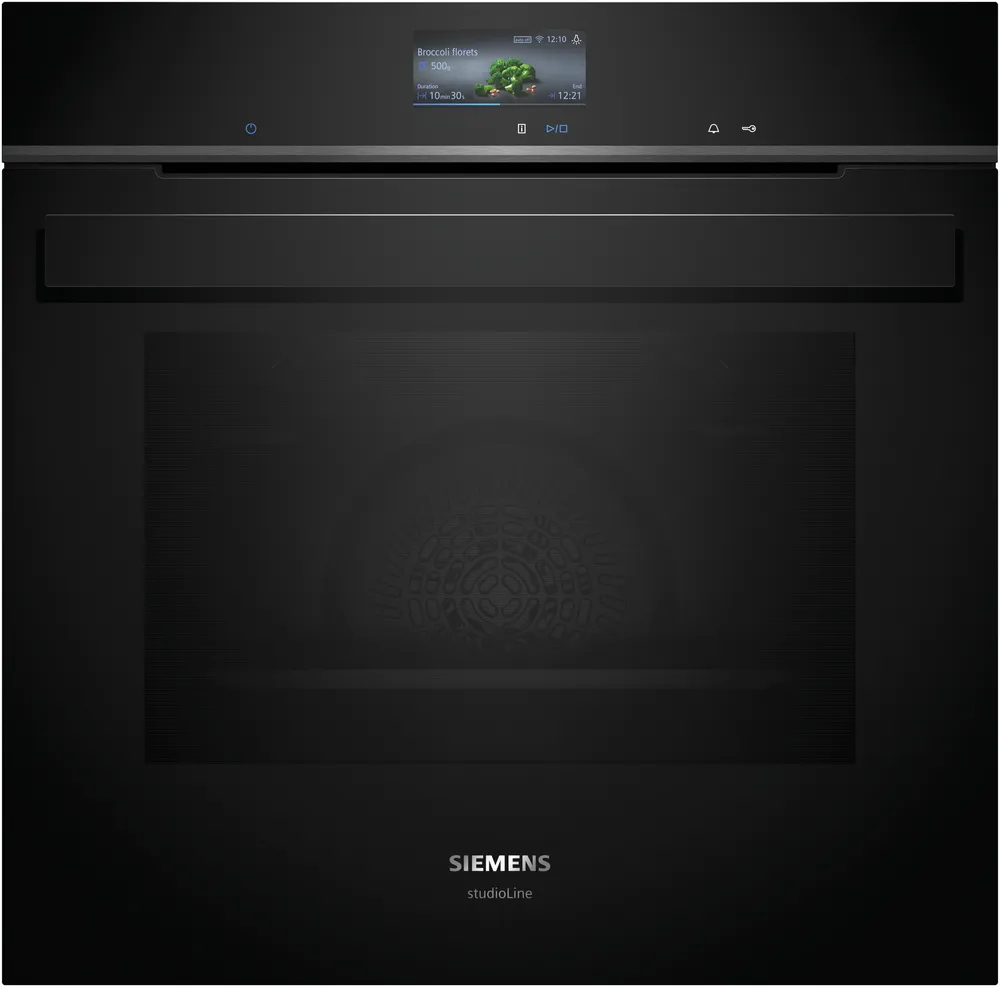 Indbygningsovn 71l Pyro A+ sort m/disp - Siemens iQ700 - HB976GMB1