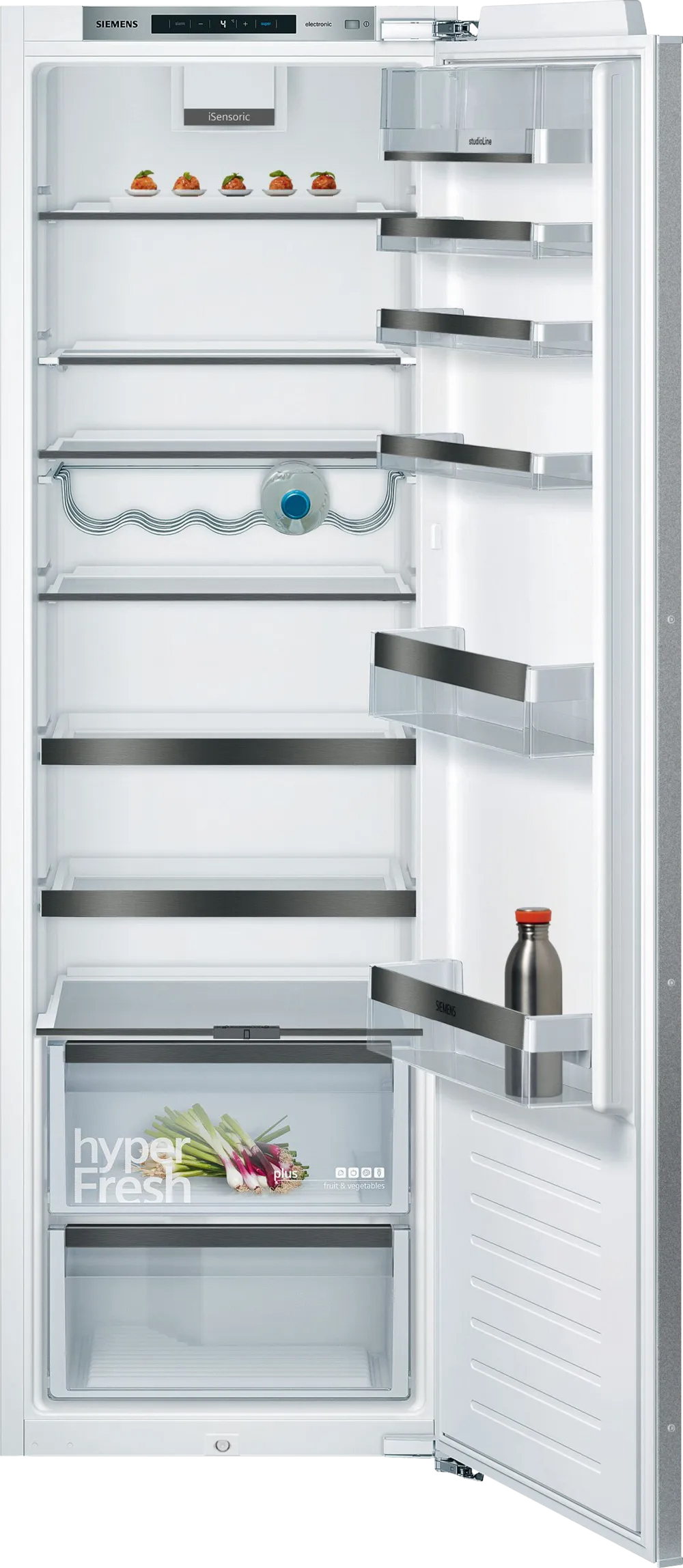 Integrerbart køleskab 177.5 x 56 cm fladhængsel med dæmpet lukning (soft close) - Siemens iQ500 - KI81RSOE0