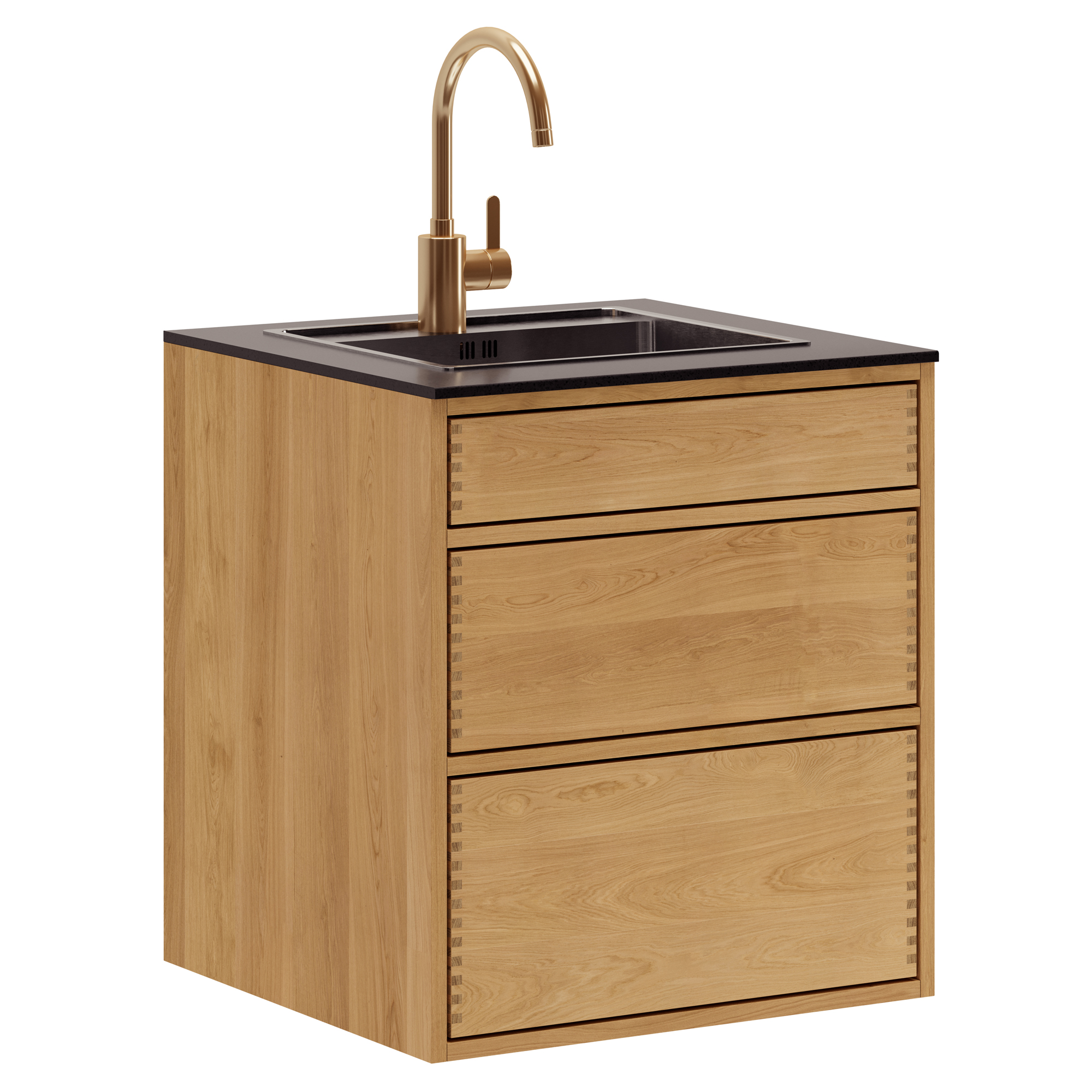 60 cm Lysolieret Just Wood Push Vaskeskab 60 cm i dybden