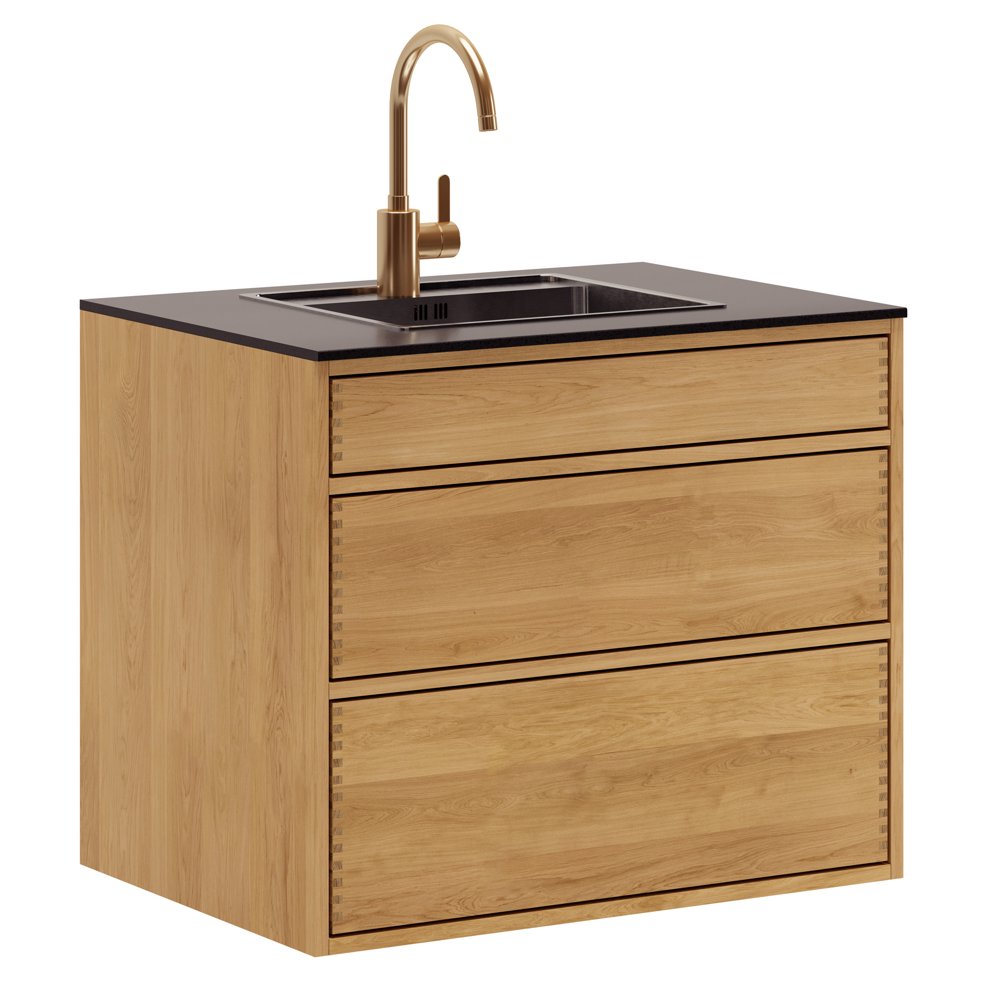 80 cm Lysolieret Just Wood Push Vaskeskab 60 cm i dybden