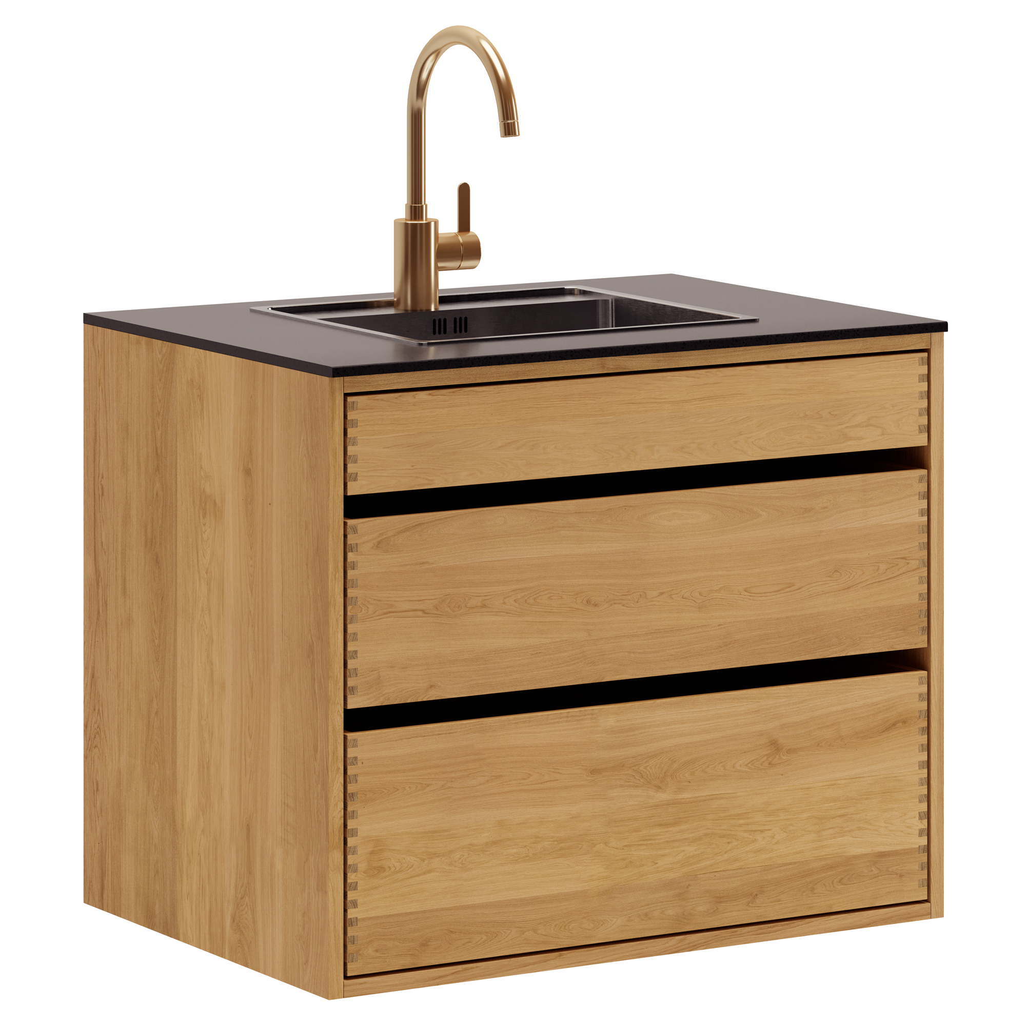 80 cm Lysolieret Just Wood Original Vaskeskab 60 cm i dybden